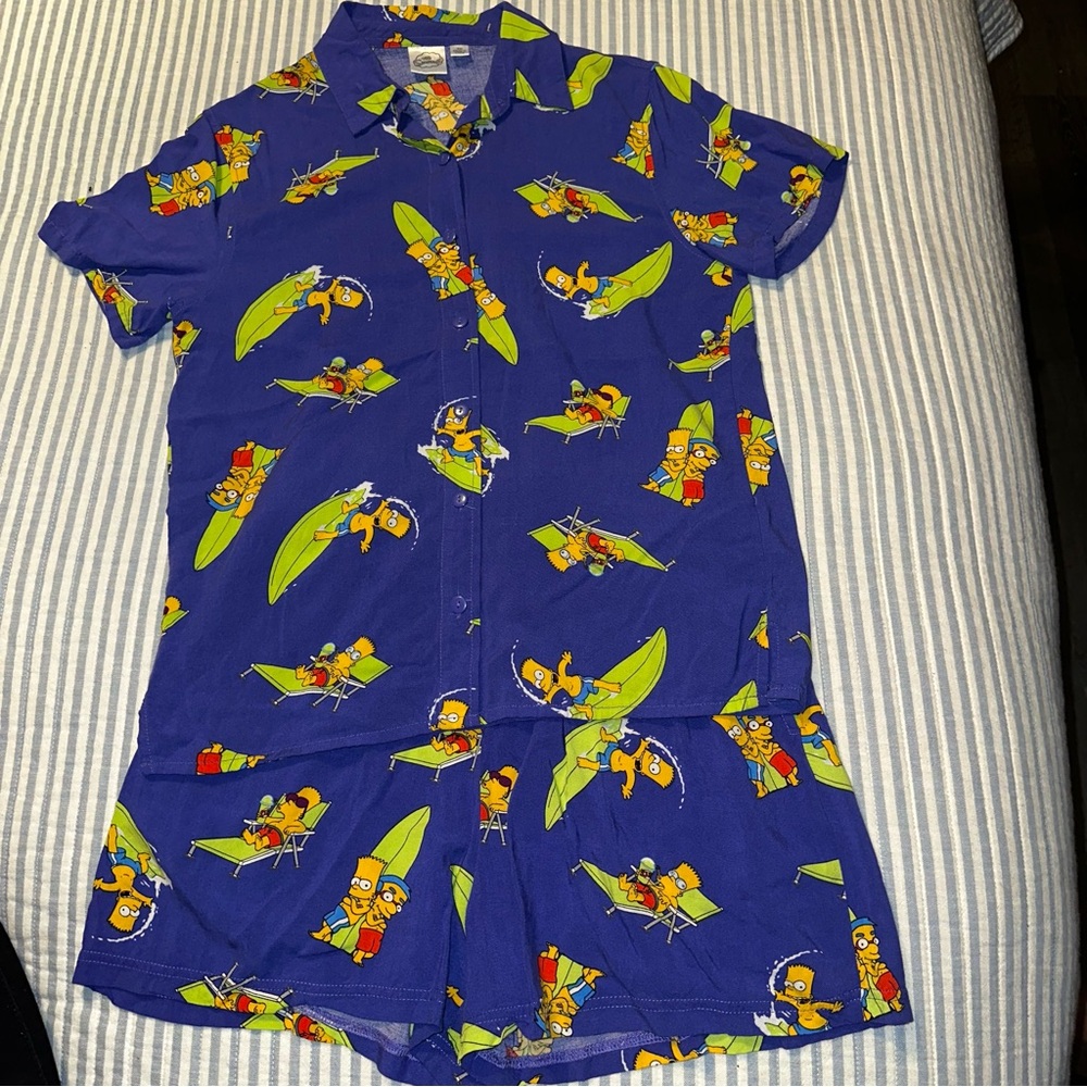The Simpsons Mad Engine Bart Simpson Set Purple Rayon 2 Piece
